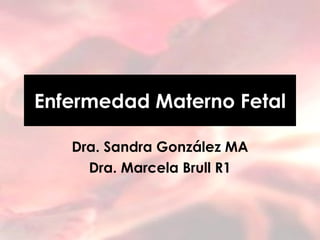 Enfermedad Materno Fetal Dra. Sandra González MA Dra. Marcela Brull R1 