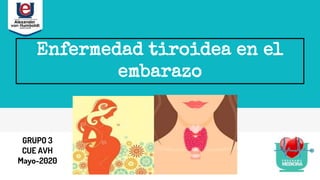 GRUPO 3
CUE AVH
Mayo-2020
Enfermedad tiroidea en el
embarazo
 