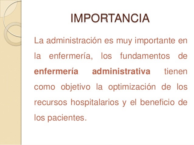 Enfermería administrativa