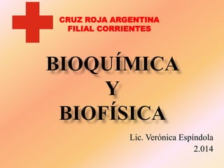 Lic. Verónica Espíndola
2.014
CRUZ ROJA ARGENTINA
FILIAL CORRIENTES
 