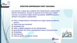 EFECTOS ESPERADOS POST VACUNAS
 