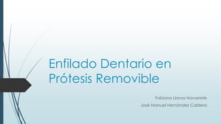 Enfilado Dentario en
Prótesis Removible
                    Fabiana Llanos Navarrete
              José Manuel Hernández Caldera
 