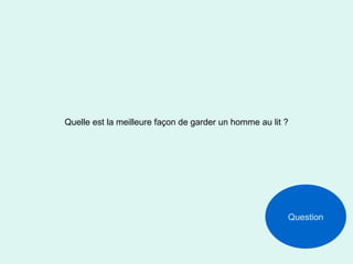Quelle est la meilleure façon de garder un homme au lit ? Question 