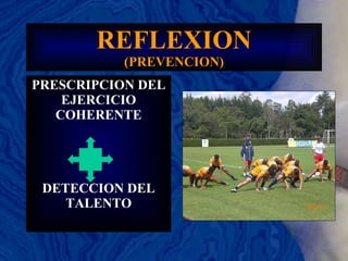 REFLEXION (PREVENCION) PRESCRIPCION DEL EJERCICIO COHERENTE DETECCION DEL TALENTO 