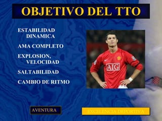 OBJETIVO DEL TTO ESTABILIDAD DINAMICA AMA COMPLETO EXPLOSION, VELOCIDAD SALTABILIDAD CAMBIO DE RITMO EXCELENCIA DEPORTIVA AVENTURA 