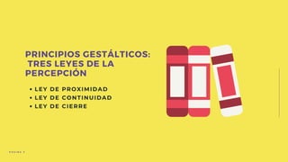 LEY DE PROXIMIDAD
LEY DE CONTINUIDAD
LEY DE CIERRE
PRINCIPIOS GESTÁLTICOS:
TRES LEYES DE LA
PERCEPCIÓN
P Á G I N A 3
 