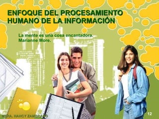 ENFOQUE DEL PROCESAMIENTO HUMANO DE LA INFORMACIÓN La mente es una cosa encantadora. Marianne More. 12 