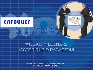WILLIAM P. LEONARD VÍCTOR RUBIO RAGAZZONI Auditoria Administrativa 
