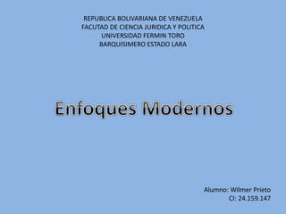 REPUBLICA BOLIVARIANA DE VENEZUELA
FACUTAD DE CIENCIA JURIDICA Y POLITICA
UNIVERSIDAD FERMIN TORO
BARQUISIMERO ESTADO LARA
Alumno: Wilmer Prieto
CI: 24.159.147
 