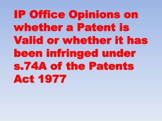 Some disputes can be referred to IPO Tribunals which award costs on a scale: who owns patent or patent application;