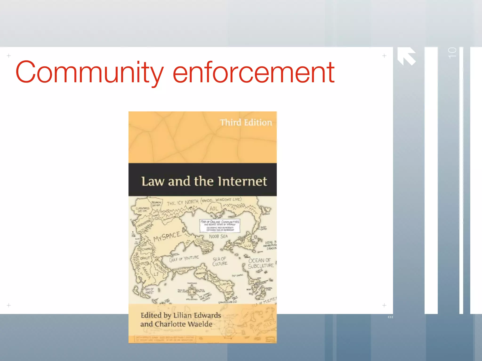 




                            10
Community enforcement
 