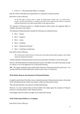71a Form Example Enforcement of Money Orders in Queensland | PDF