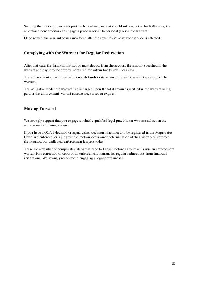 Enforcement Of Money Orders In Queensland