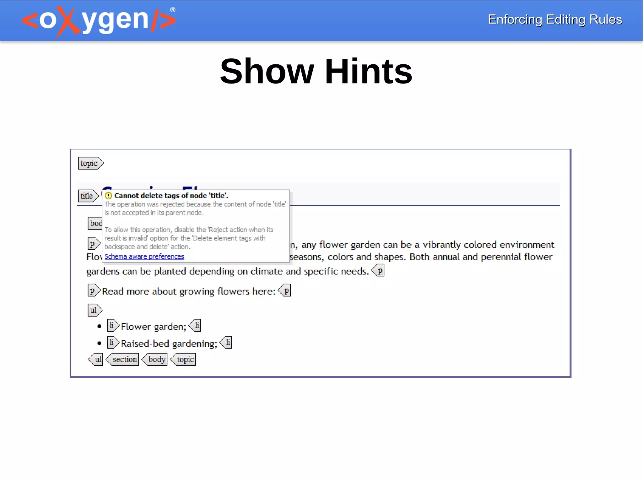Enforcing Editing RulesEnforcing Editing Rules
Show Hints
 