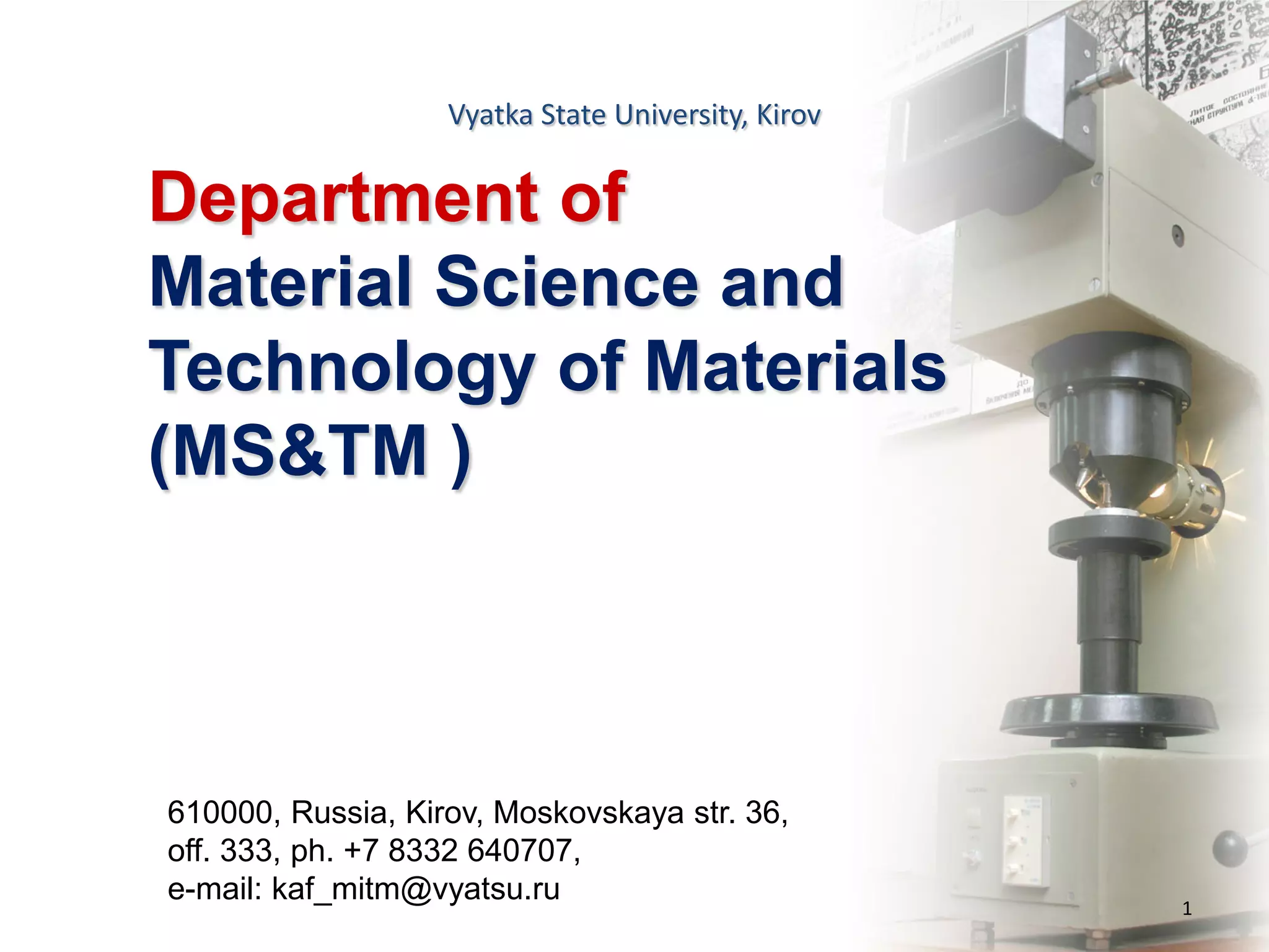 Material Science and Technology of Materials | PDF
