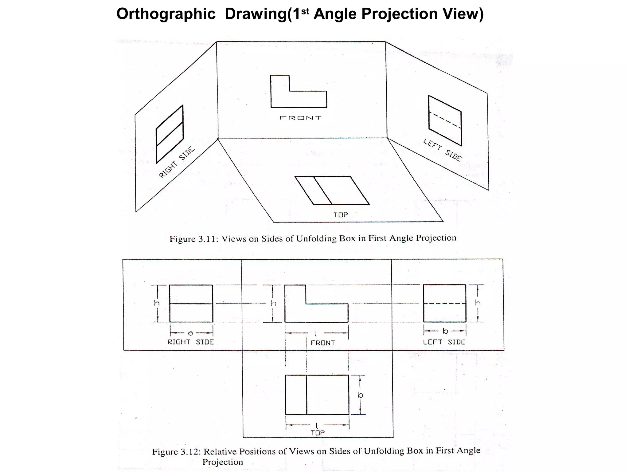 Orthographic Drawing(1st Angle Projection View) 
 