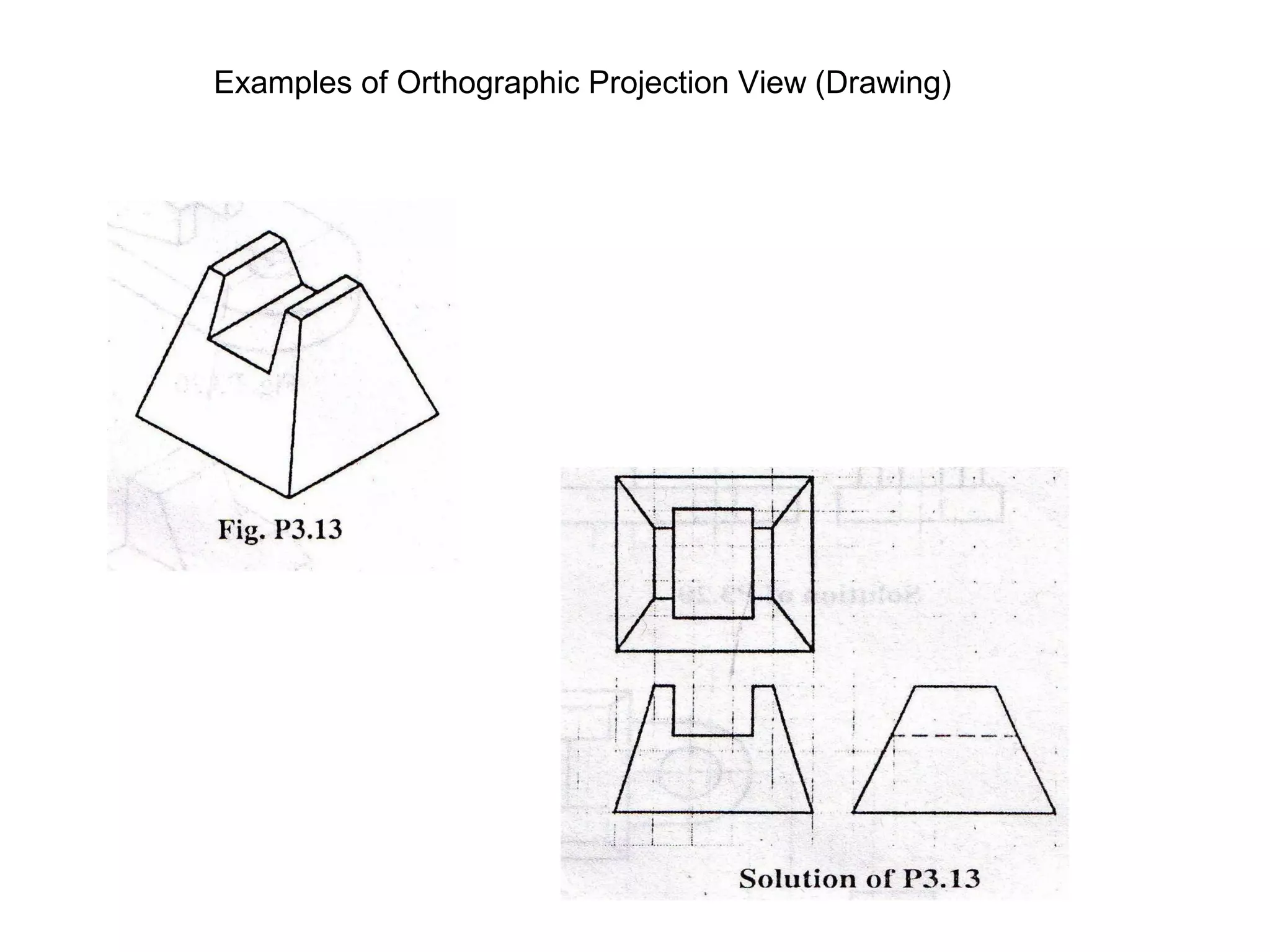 Examples of Orthographic Projection View (Drawing) 
 