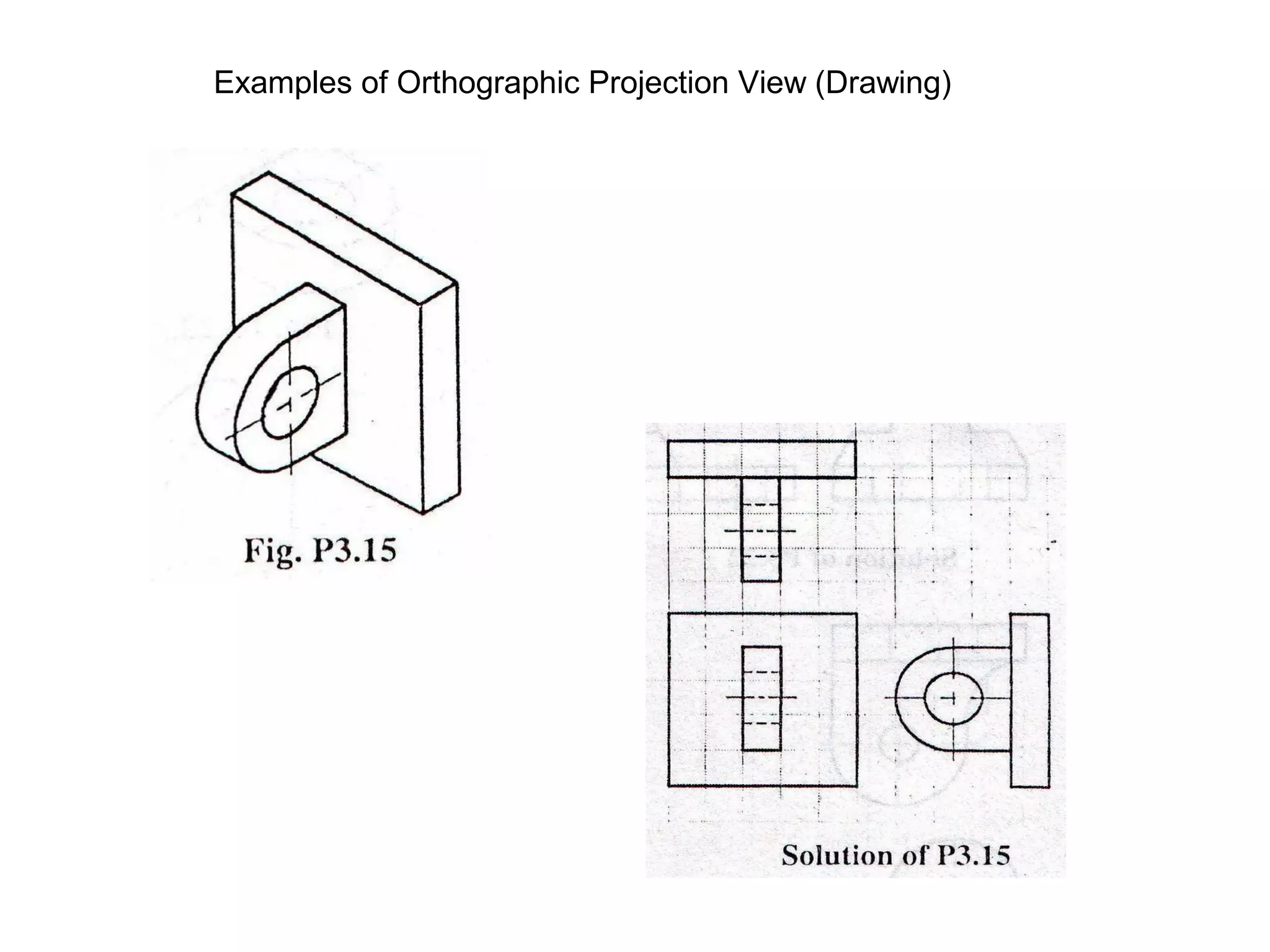 Examples of Orthographic Projection View (Drawing) 
 