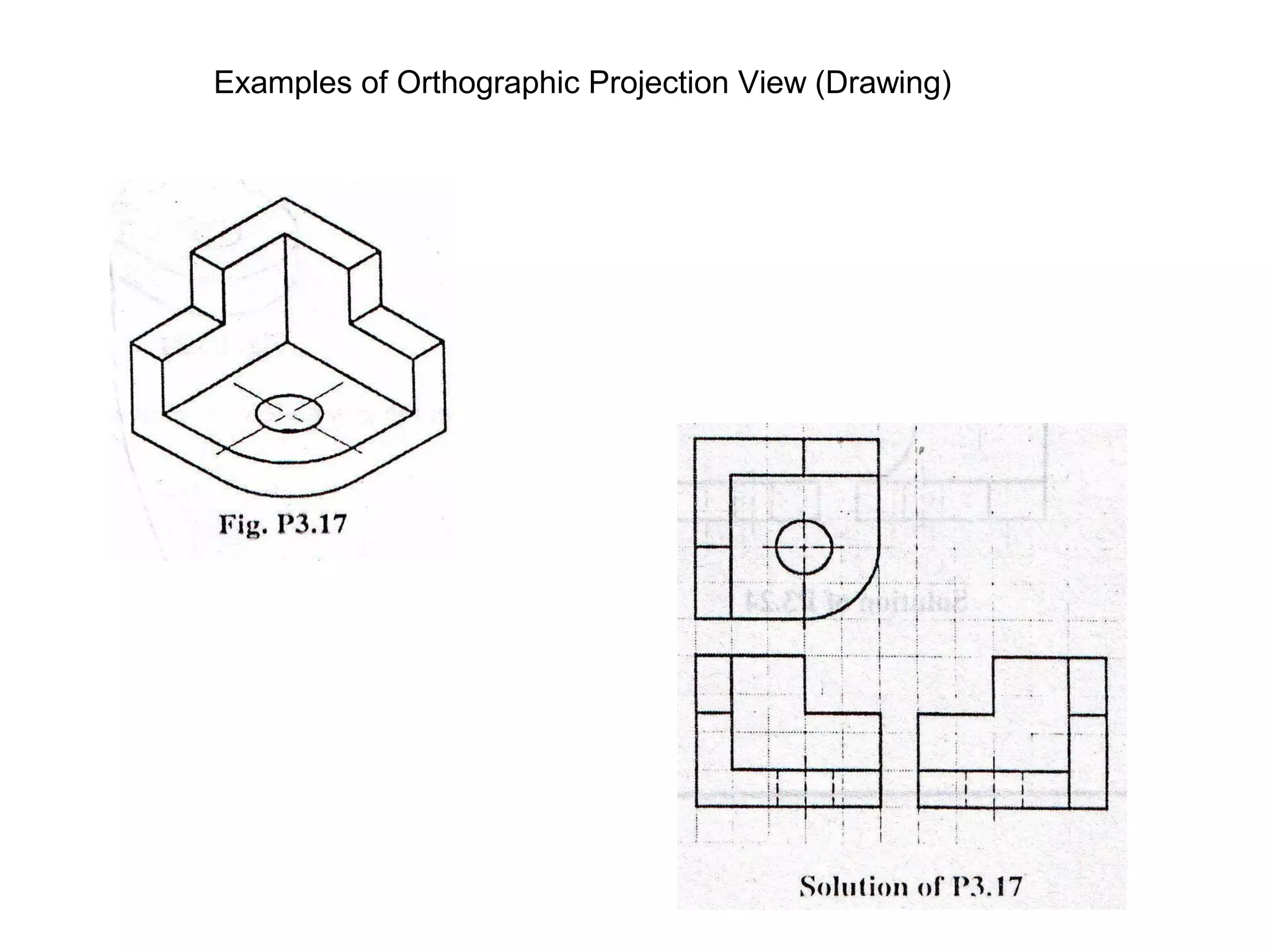 Examples of Orthographic Projection View (Drawing) 
 