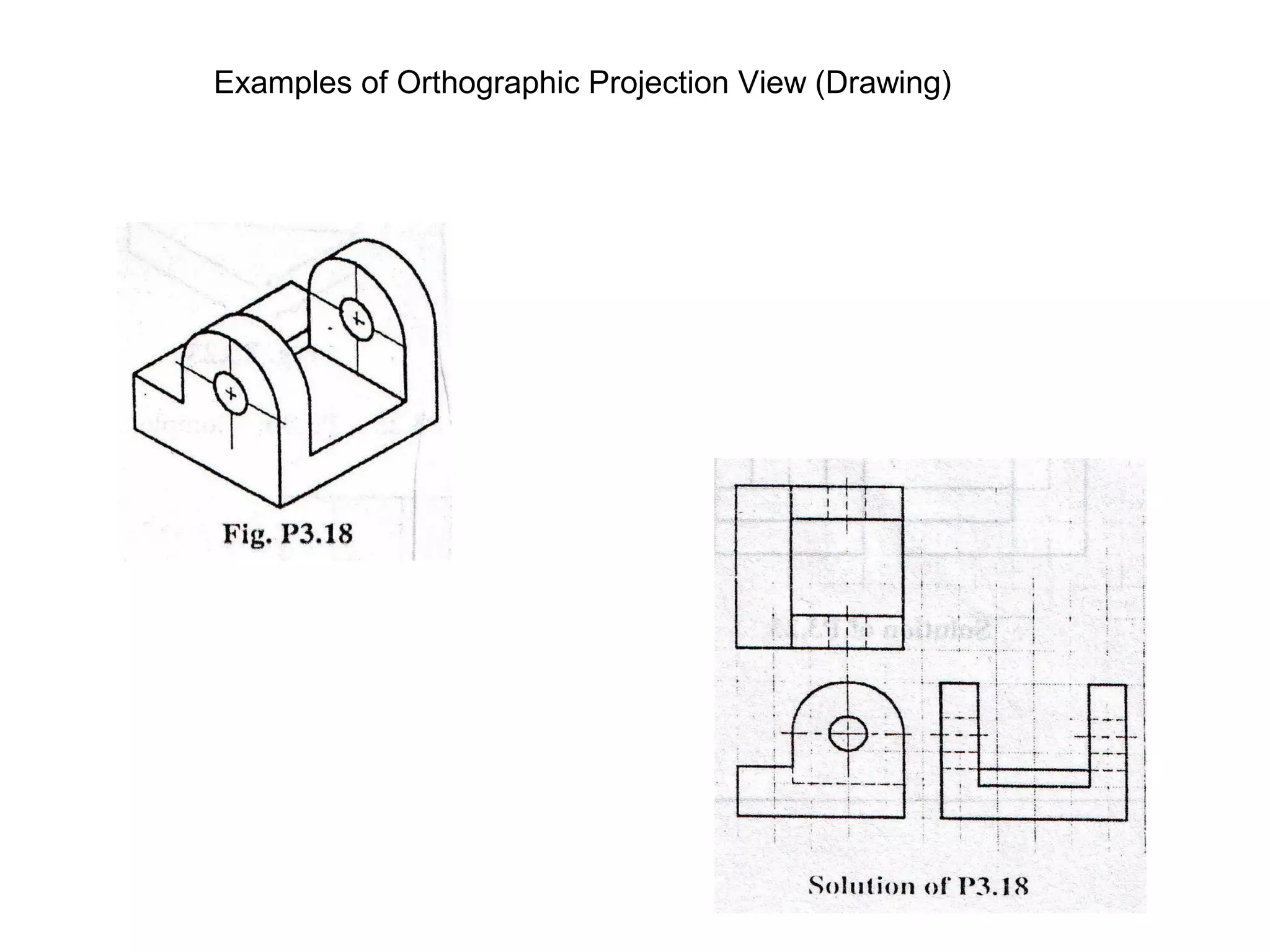 Examples of Orthographic Projection View (Drawing) 
 