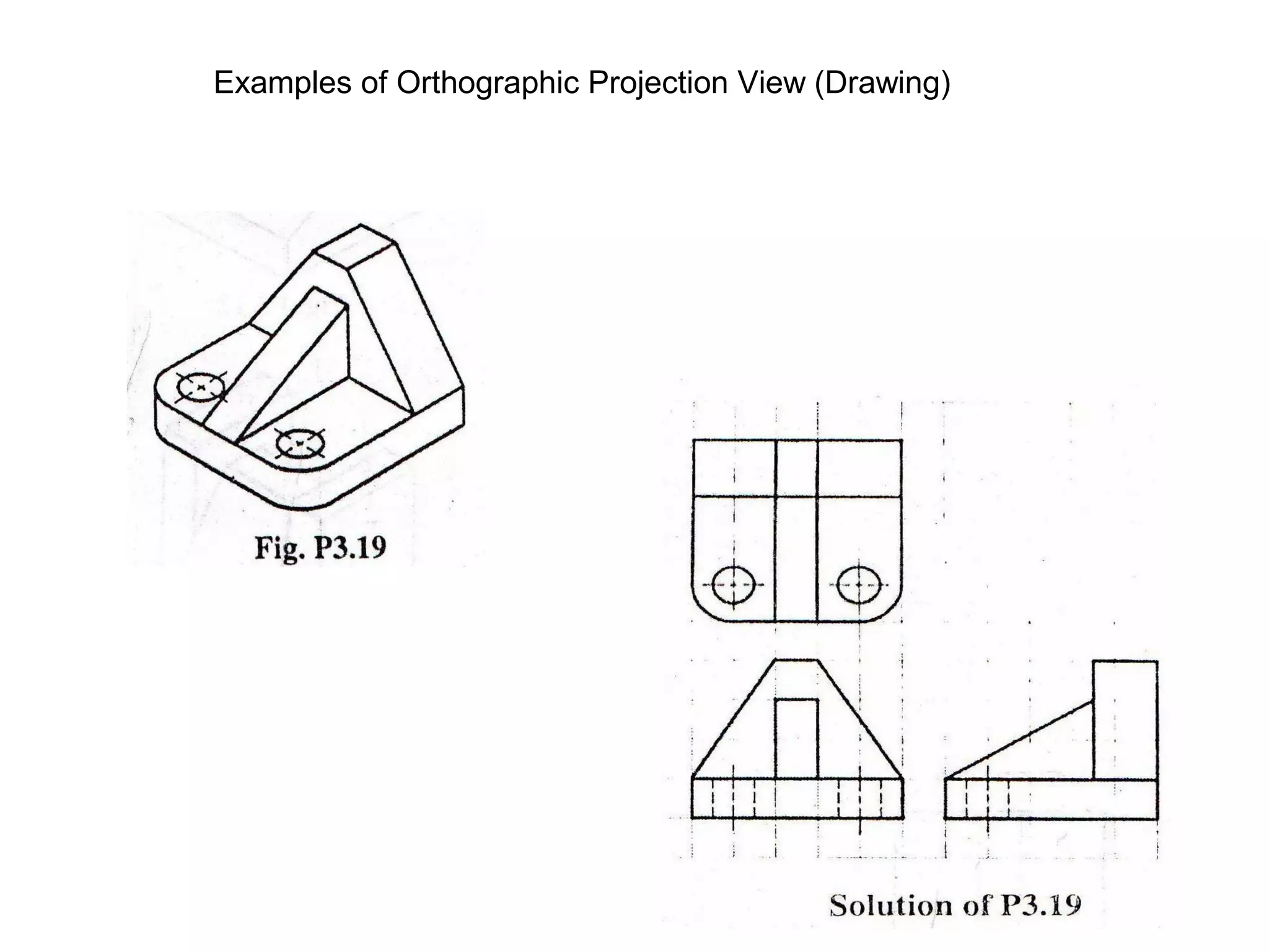 Examples of Orthographic Projection View (Drawing) 
 