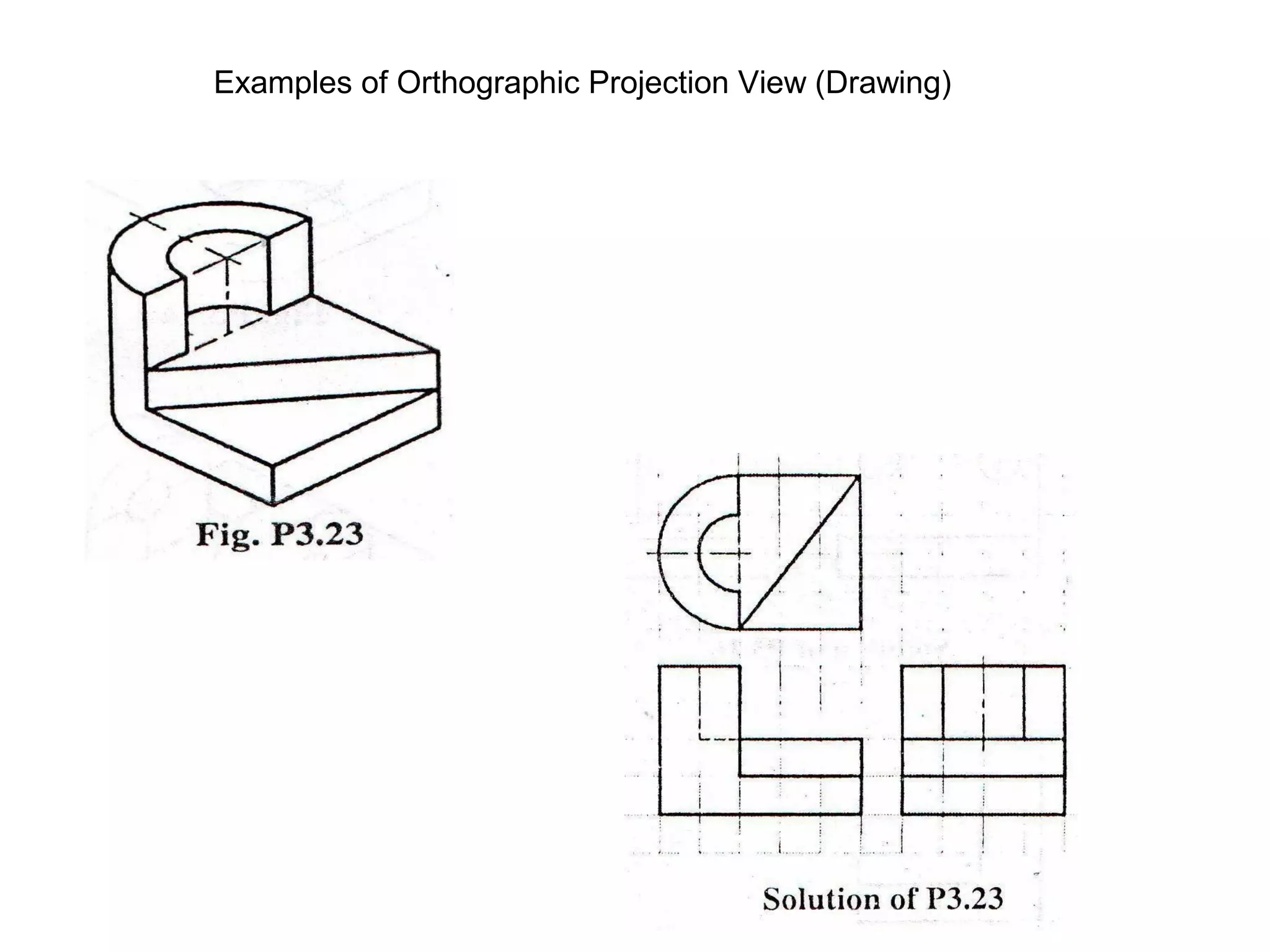 Examples of Orthographic Projection View (Drawing) 
 