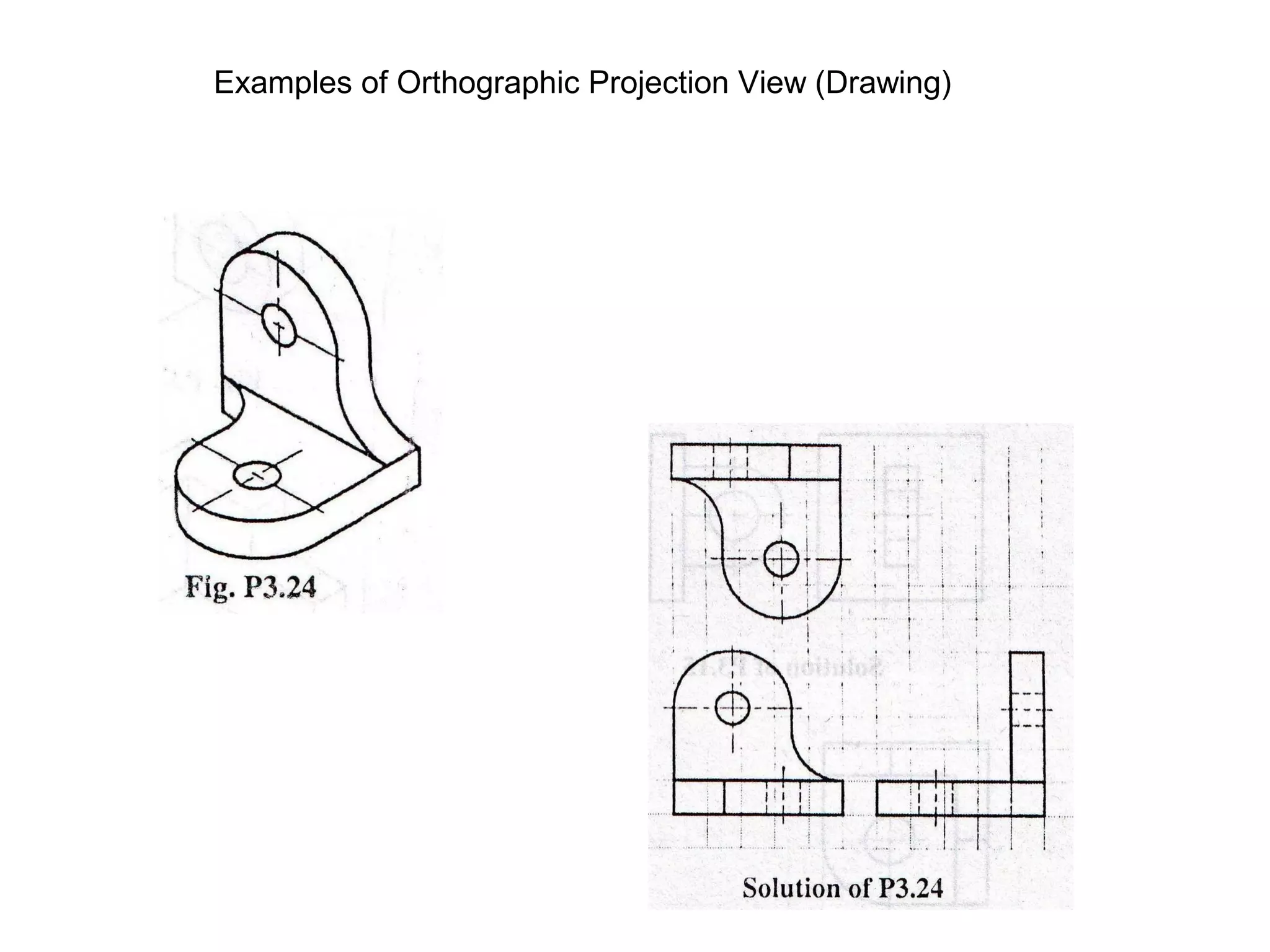 Examples of Orthographic Projection View (Drawing) 
 