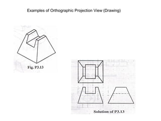 Examples of Orthographic Projection View (Drawing) 
 