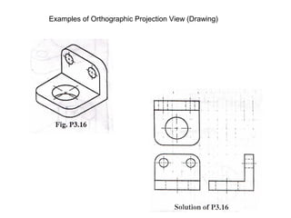 Examples of Orthographic Projection View (Drawing) 
 