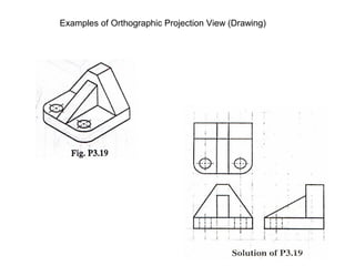 Examples of Orthographic Projection View (Drawing) 
 