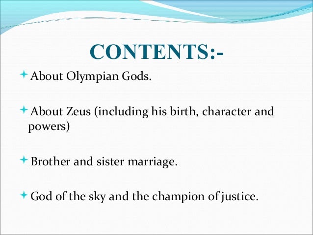 The Greek Olympian Gods Specially On The Characteristics Of Zeus The Greek Olympian Gods Specially On The Characteristics Of Zeus