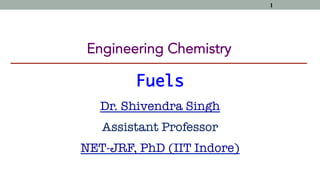 Dr. Shivendra Singh
Assistant Professor
NET-JRF, PhD (IIT Indore)
1
Engineering Chemistry
Fuels
 