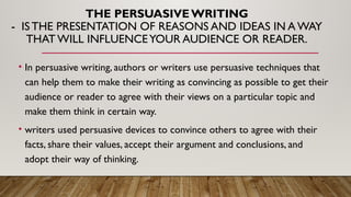Writing Uses Eng. 8 - Module 5 Persuasive Devices.pptx