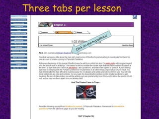 Three tabs per lessonClick on the hyperlinks!