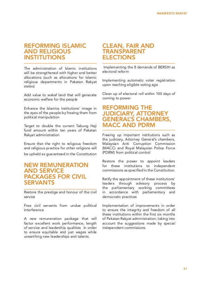 Manifesto Pakatan Rakyat Pru 13 Eng Version