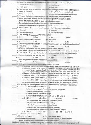 GRADE 10 UNIT TEST ENGLISH 3RD QUARTER | PDF