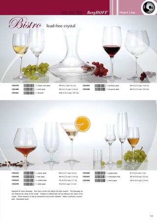 Bianco
Hotel Line
126
1691060	 24.5 cm x 20.5 cm x 6 cm (10” x 8” x 2 1/4”)
1691077	 30.5 cm x 26 cm x 7 cm (12” x 10 1/4” x 2 3/4”)
1691084	 37.5 cm x 31 cm x 8 cm (14 3/4” x 12 1/4” x 3 1/4”)
1691053	 43 cm x 27 cm x 9 cm (17” x 10 3/4” x 3 1/2”)
1691091	 24 cm x 5.5 cm (10” x 2 1/4”)
1691107	 32 cm x 6 cm (12 1/2” x 2 1/4”)
1691114	 24 cm x 21 cm x 4 cm (10” x 8 1/4” x 1 1/2”)
1691121	 29 cm x 26 cm x 5 cm (11 1/2” x 10 1/4” x 2”)
1691046	 35.5 cm x 22.5 cm x 8.5 cm (14” x 8 3/4” x 3 1/4”)
1691008	 29 cm x 18 cm x 5 cm (11 1/2” x 7” x 2”)
1691015	 36 cm x 22 cm x 7 cm (14 1/4” x 8 3/4” x 2 3/4”)
1691022	 42 cm x 25.5 cm x 7.5 cm (16 1/2” x 10” x 3”)
1691039	 29.5 cm x 19 cm x 7 cm (11 1/2” x 7 1/2” x 2 3/4”)
1691138	 34 cm x 31 cm x 6 cm (13 1/2” x 12 1/4” x 2 1/4”)
square baking dishround baking dish
oval baking dish
rectangular baking dish
Porcelain baking dishes (rectangular/oval/square/round) are a classic for layered dishes like lasagne.
It’s also perfect for meats, vegetables, casseroles and pie … just about anything your imagination can
dish up. Besides baking it is also used for serving. The multi-shaped baking dishes are fashioned with
charming side handles that assist when handling from the hot over and with serving.
 