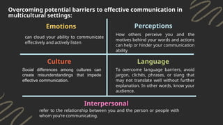 Purposive Communication : Communication in Multicultural Setting | PPTX