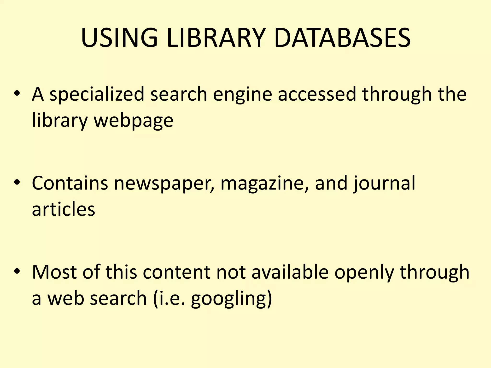 SUGGESTED DATABASESAcademic Search PremierAcademic One FileOpposing ViewpointsCQ Researcher