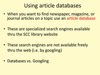 OUR SEARCH STATEMENT