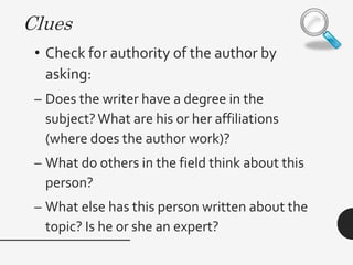 Currency
Reliability
Authority
P
 