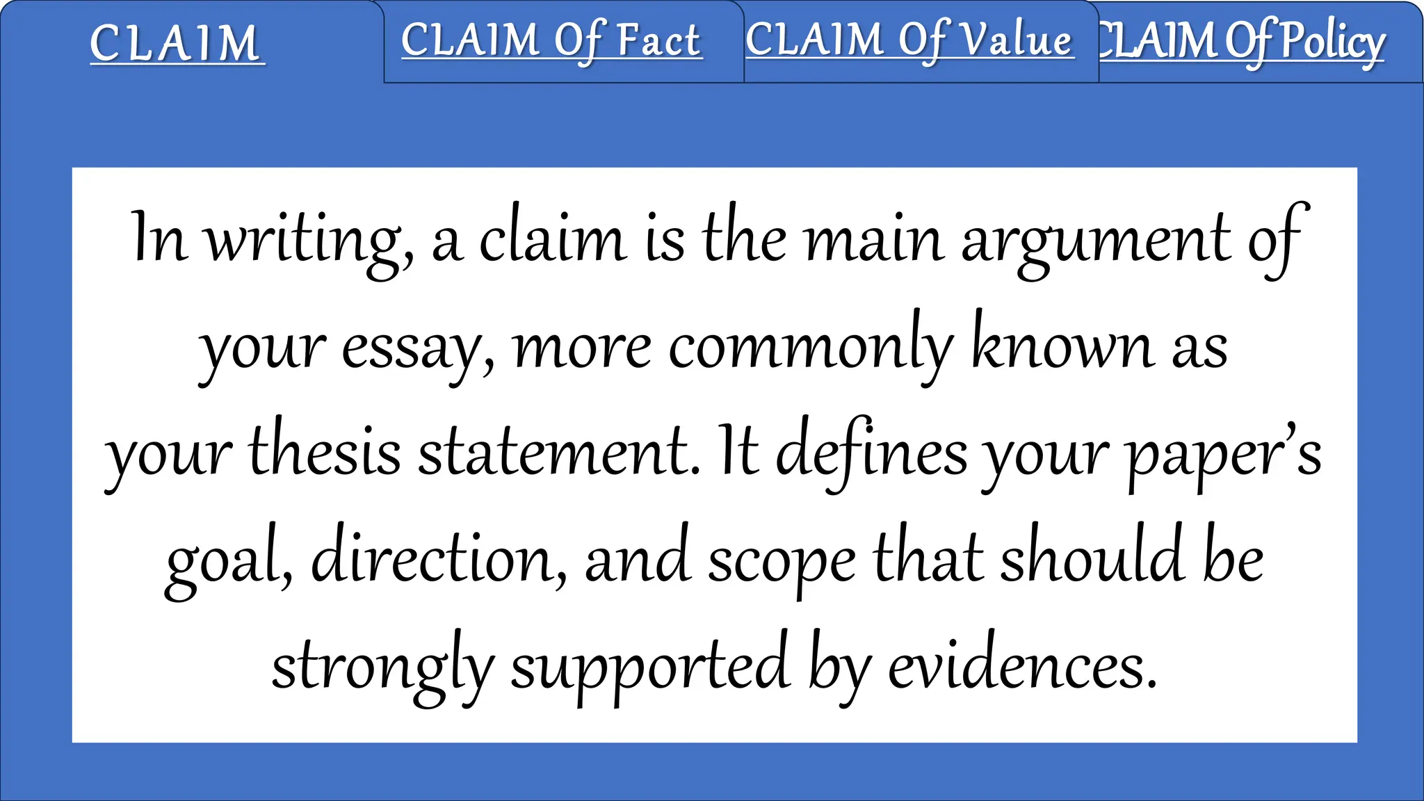 English 10 Claims and Its types (Policy, Fact and Value) | PPTX