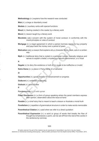 D
EPED
C
O
PY
All rights reserved. No part of this material may be reproduced or transmitted in any form or by any means -
electronic or mechanical including photocopying – without written permission from the DepEd Central Office. First Edition, 2015.
 