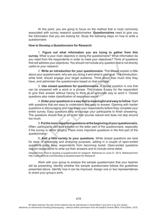D
EPED
C
O
PY
All rights reserved. No part of this material may be reproduced or transmitted in any form or by any means -
electronic or mechanical including photocopying – without written permission from the DepEd Central Office. First Edition, 2015.
 