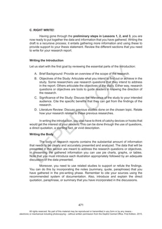 D
EPED
C
O
PY
All rights reserved. No part of this material may be reproduced or transmitted in any form or by any means -
electronic or mechanical including photocopying – without written permission from the DepEd Central Office. First Edition, 2015.
 