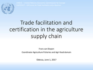UNECE – United Nations Economic Commission for Europe
UN/CEFACT – UN Centre for Trade Facilitation and e-Business
Trade fa...