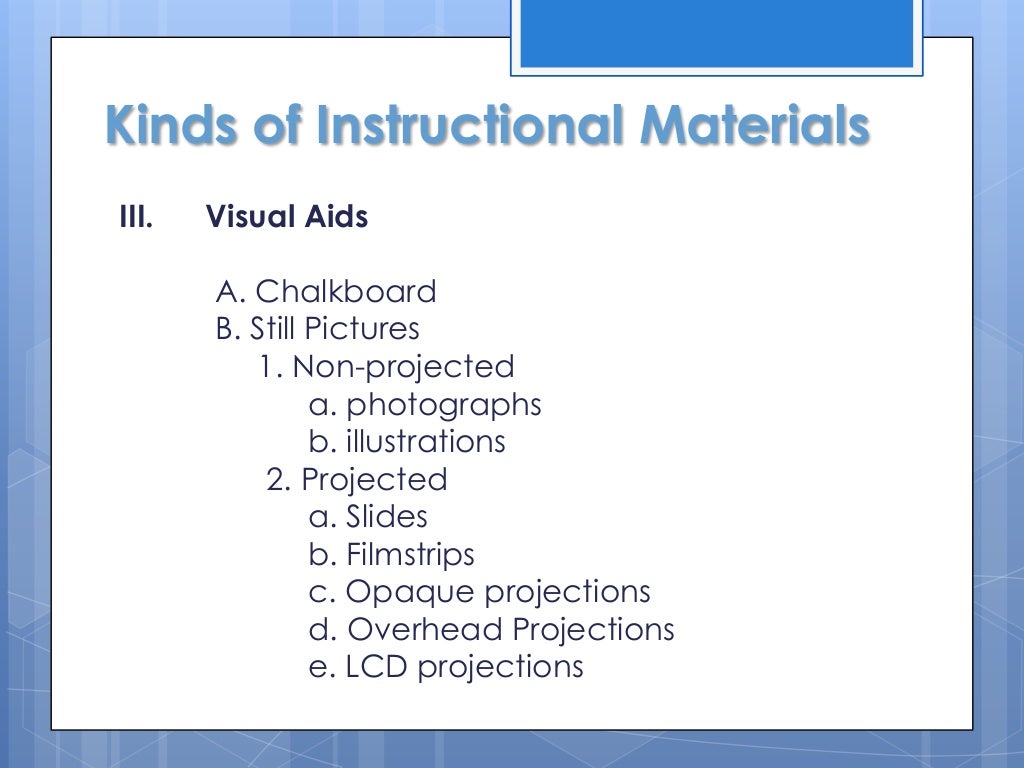 Preparation and evaluation of instructional materials