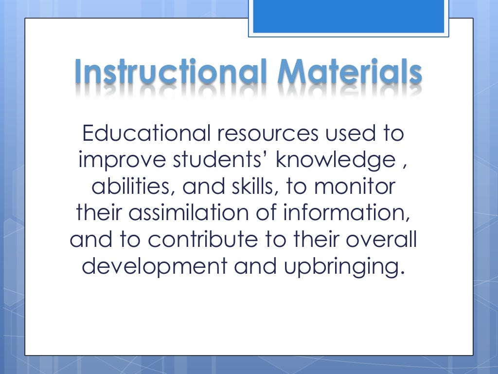 Preparation and evaluation of instructional materials