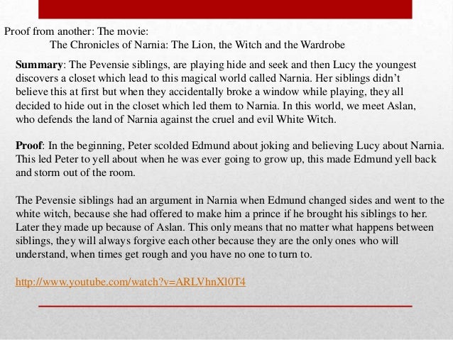 book report the lion the witch and the wardrobe summary Plot summary: cs lewis' timeless adventure the chronicles of narnia: the lion, the witch and the wardrobe follows the exploits of the four pevensie siblings -- lucy, edmund, susan and peter -- in world war ii england who enter the world of narnia through a magical wardrobe while playing a game of 'hide-and-seek' in the rural. book report the lion the witch and the wardrobe summary Plot summary: cs lewis' timeless adventure the chronicles of narnia: the lion, the witch and the wardrobe follows the exploits of the four pevensie siblings -- lucy, edmund, susan and peter -- in world war ii england who enter the world of narnia through a magical wardrobe while playing a game of 'hide-and-seek' in the rural.